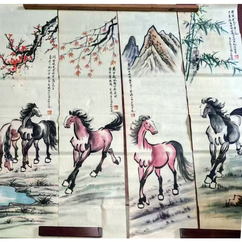 马四条屏福书法AH0052