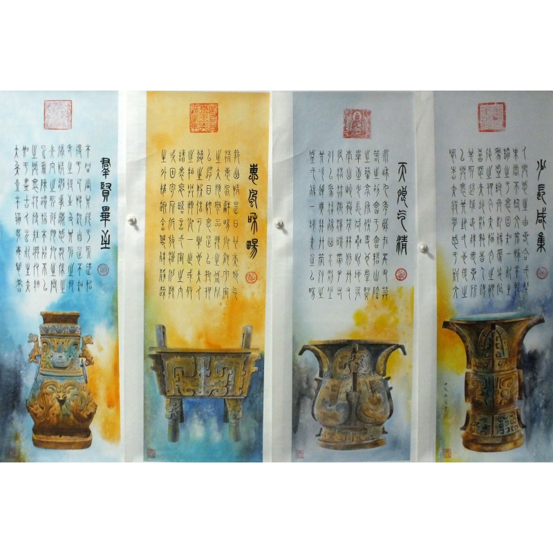 鼎盛图四条屏2046