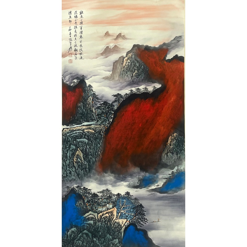 山水泼彩图59808