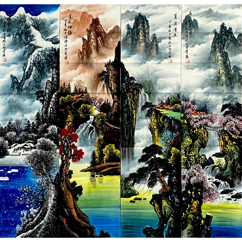 春夏秋冬四条屏60496