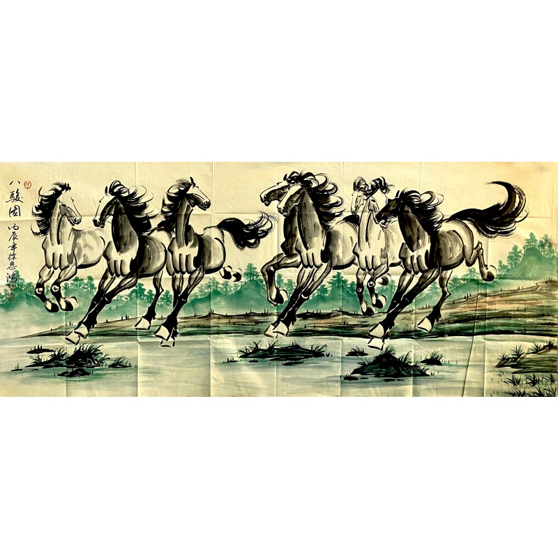 绿草地八骏图59942