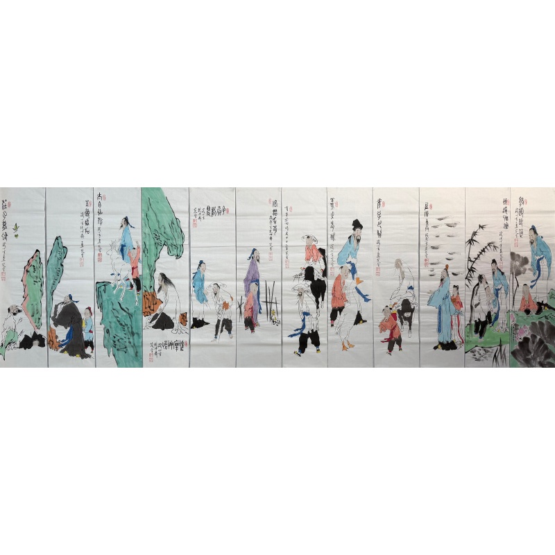 人物十二条屏60325