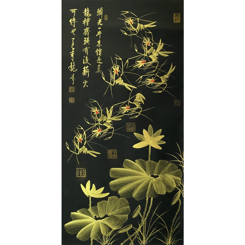 荷花金墨虾55501