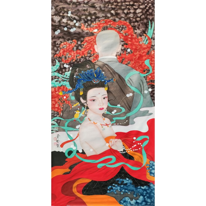 中国红仕女图5824