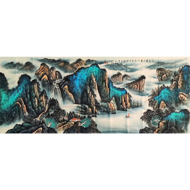 三万里河东入海五千仞嶽上摩天5833