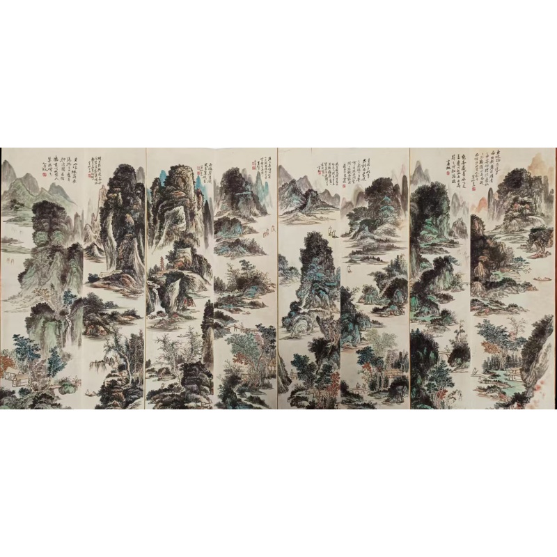 江南春景八条屏AC0084