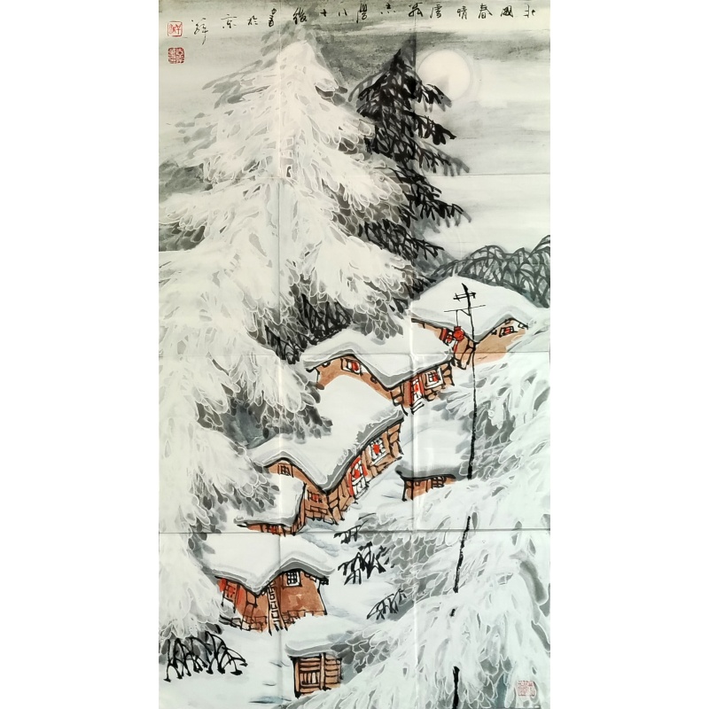 冰雪山水画北国春情5584