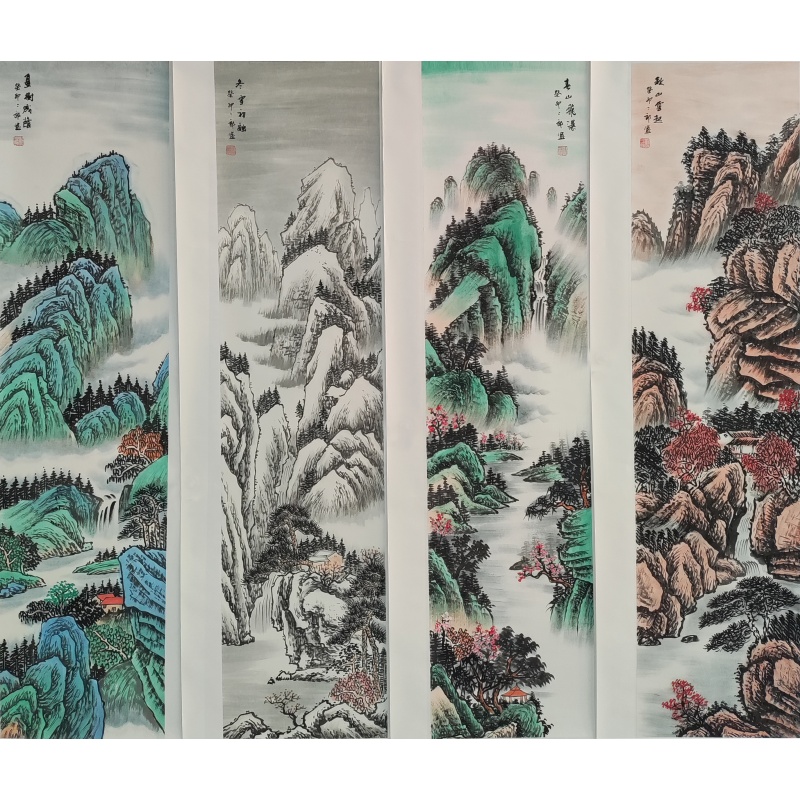 春夏秋冬四条屏3883