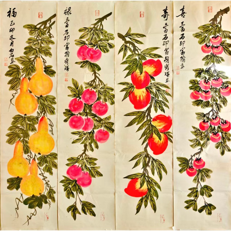 福禄寿喜四条屏AE0075