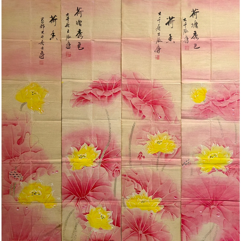 荷花四条屏59904