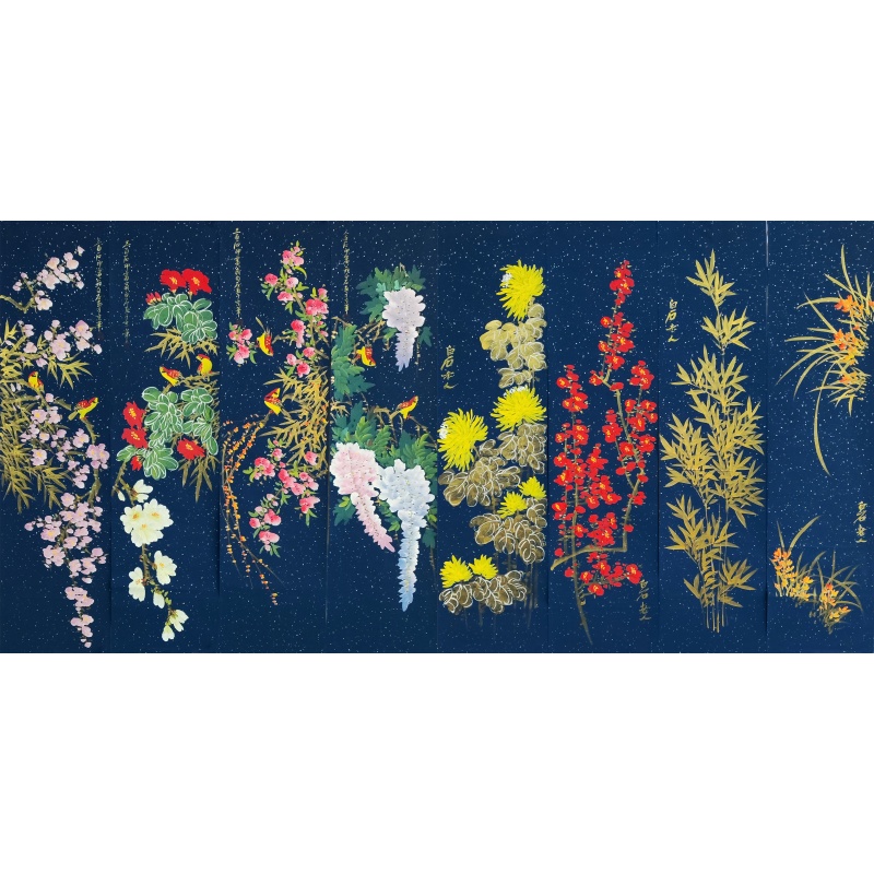 齐白石花鸟八条屏3710