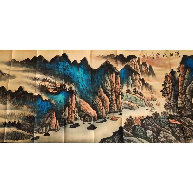 张大千山水（潇湘水雲）李苦禅（松鹰图）AA0103