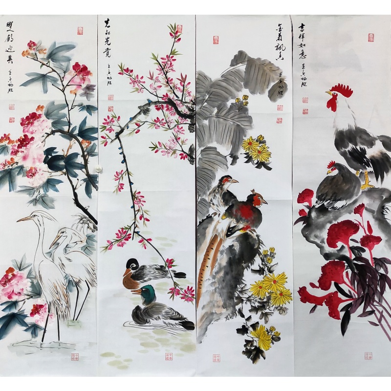 花鸟四条屏5955
