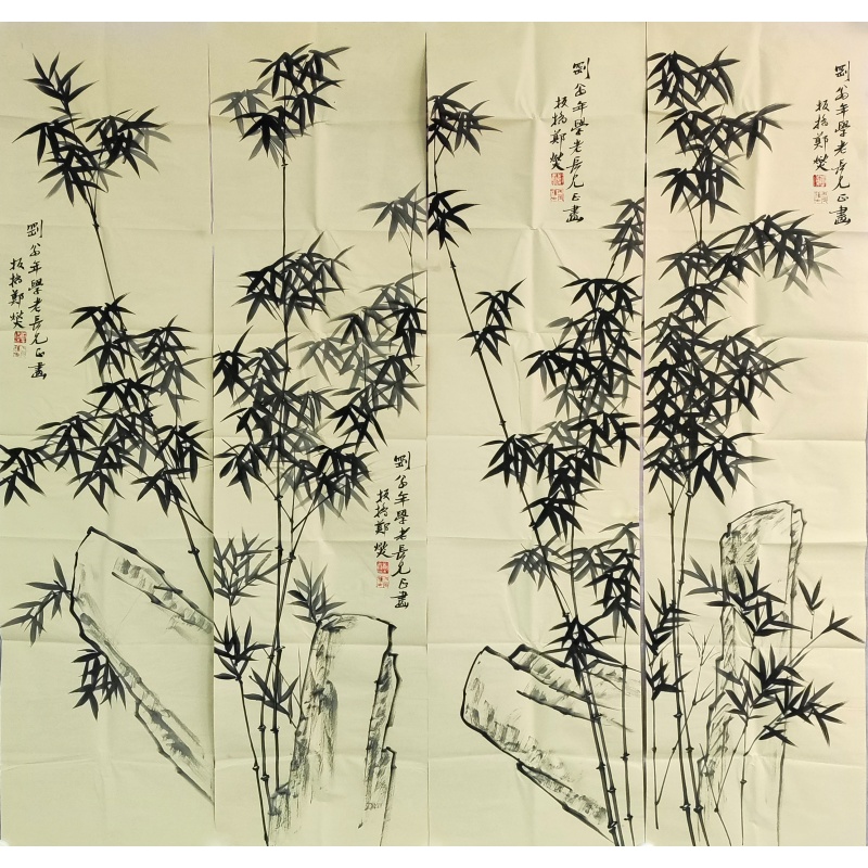 墨竹四条屏5801