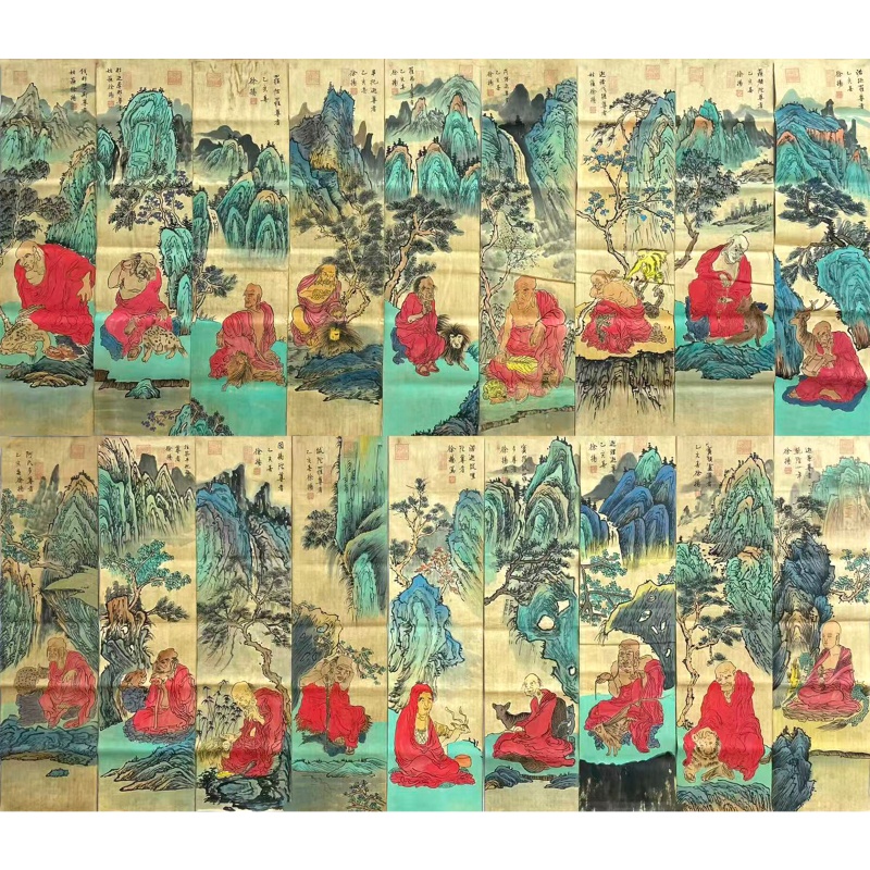 人物图十八条屏59678