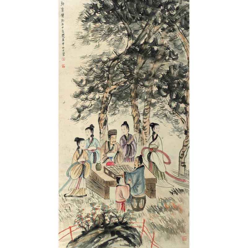 傅抱石人物画2988