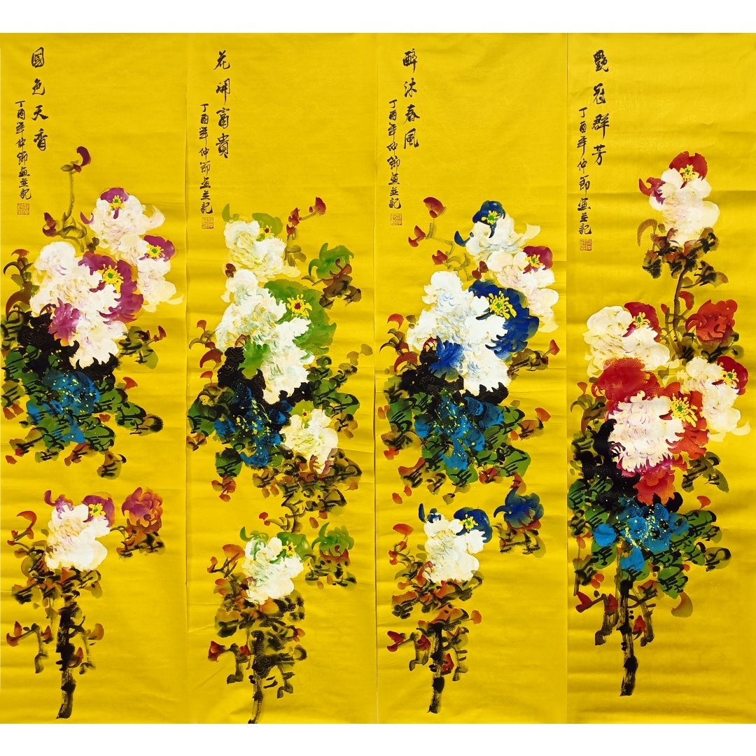 牡丹四条屏59758