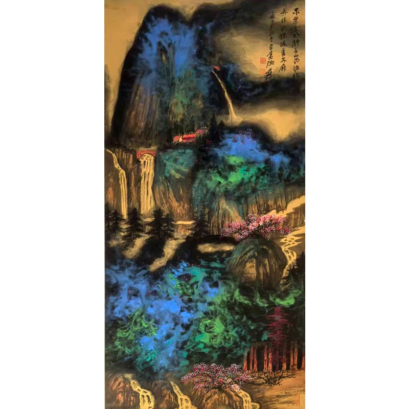 泼彩山水画AB0614