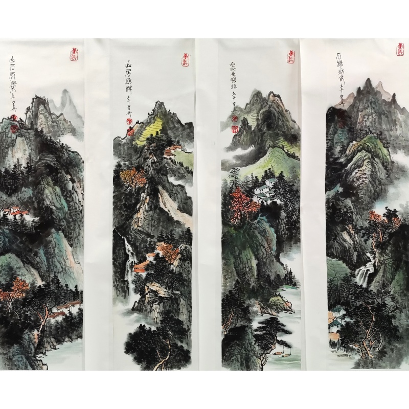 山水四条屏5420