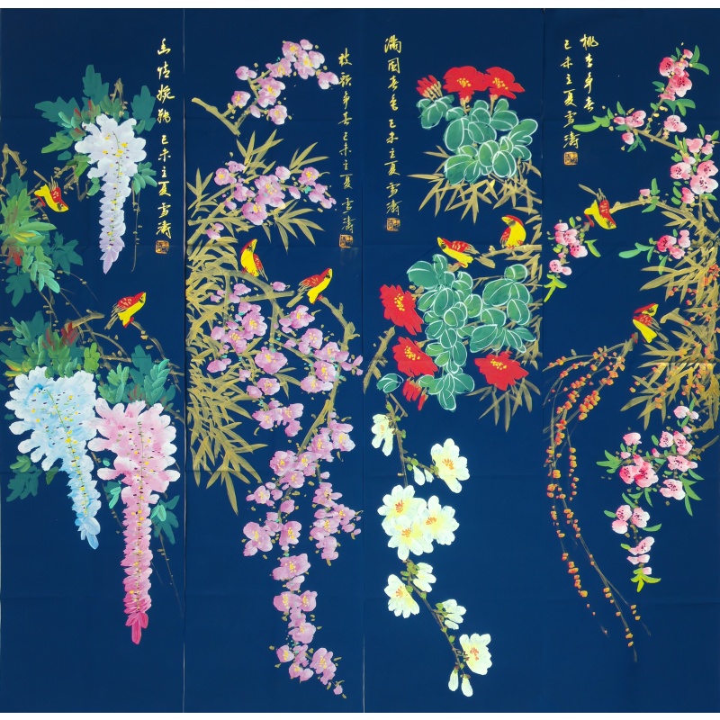 花鸟四条屏5497