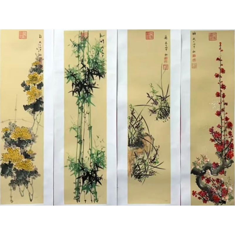 梅兰竹菊四条屏AE0152