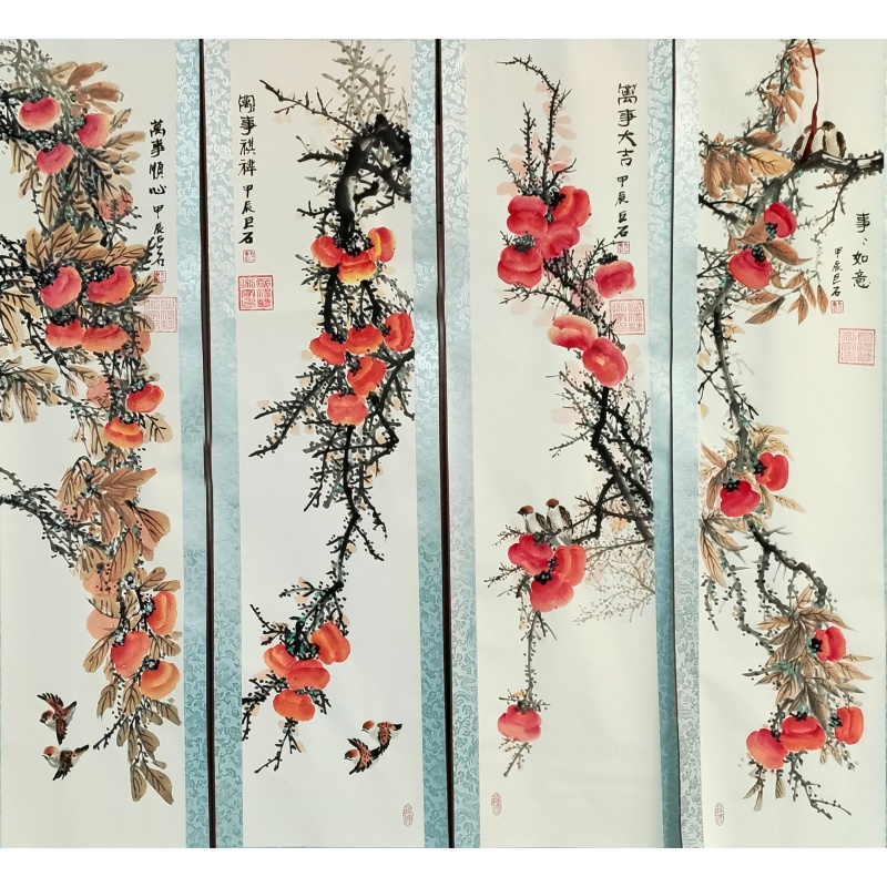 事事如意四条屏6614