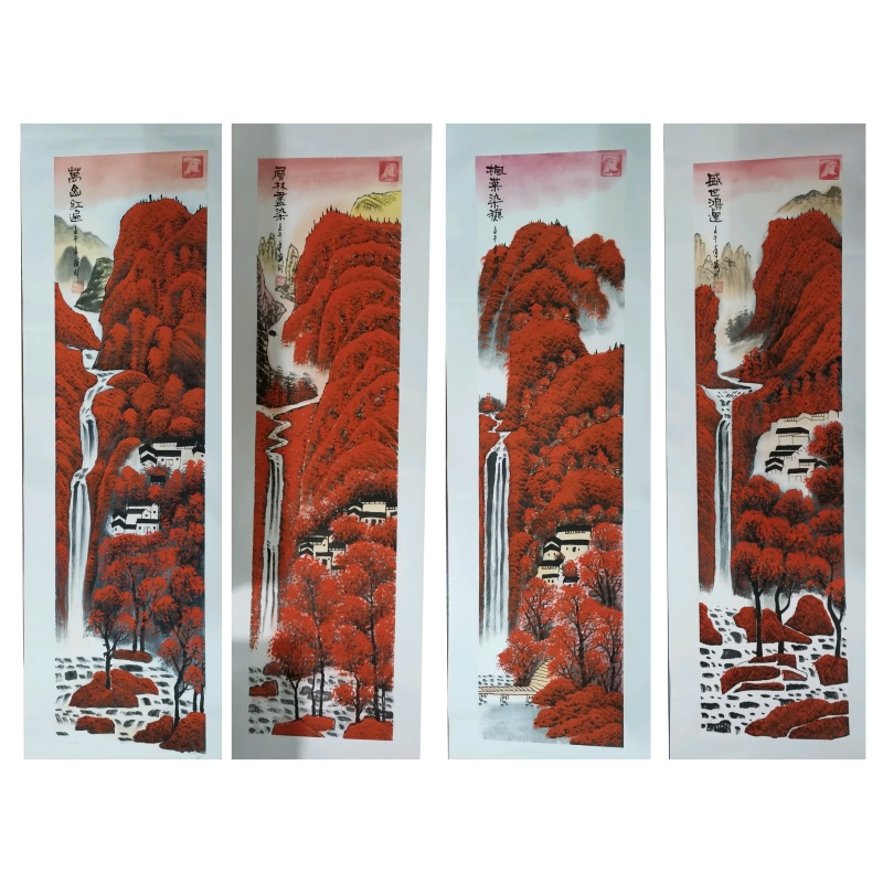 《万山红遍四条屏》AA0193