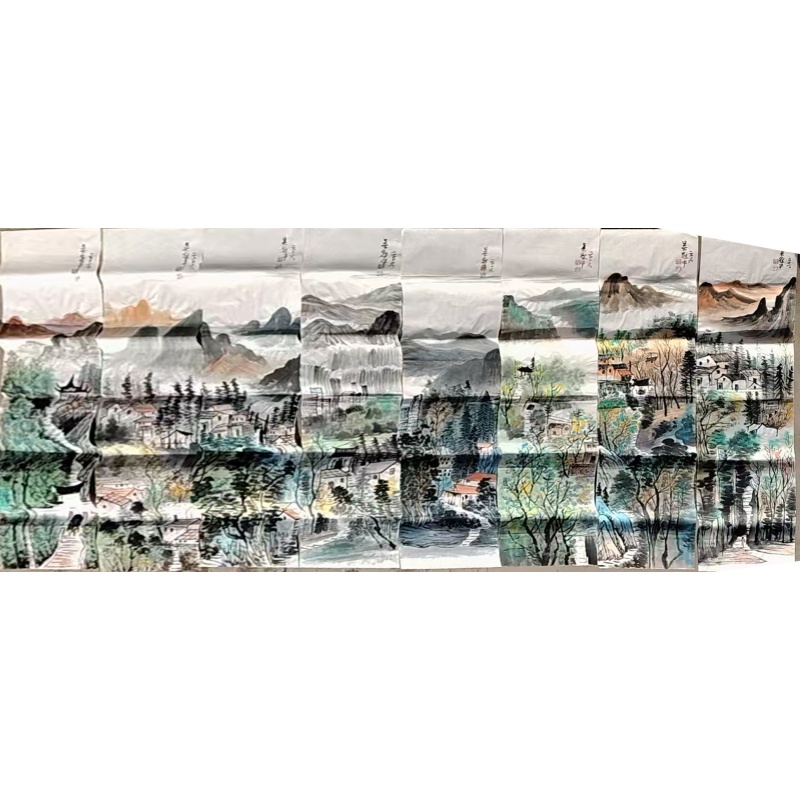 山水八条屏AE0167