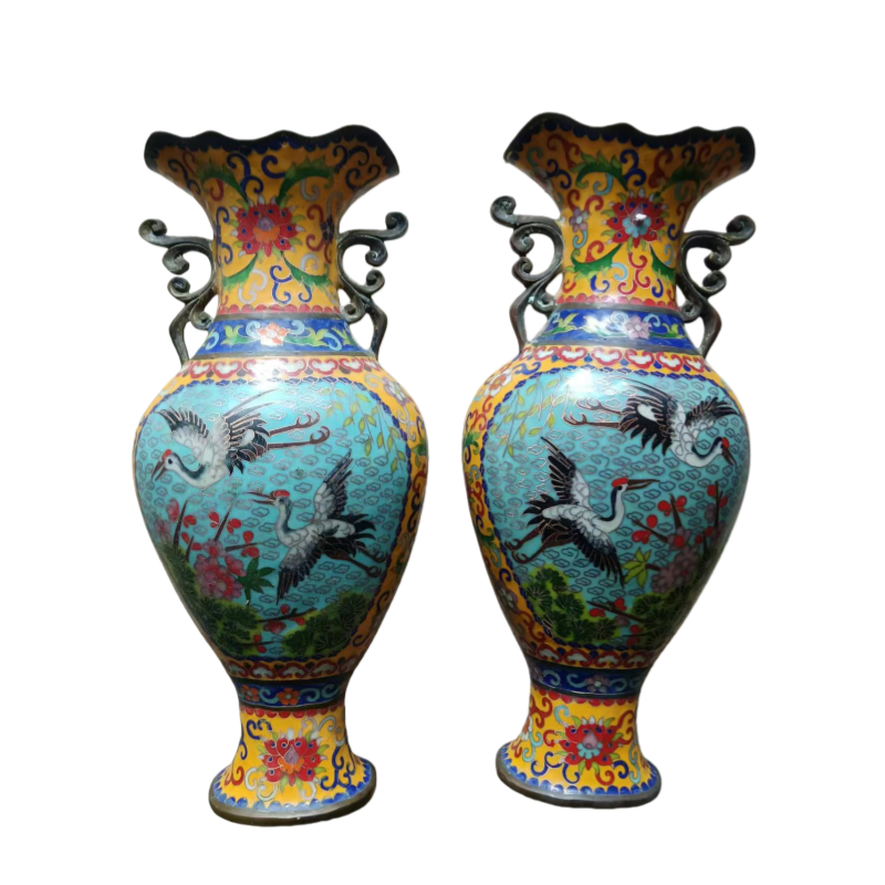 云鹤松梅对瓶AE0171