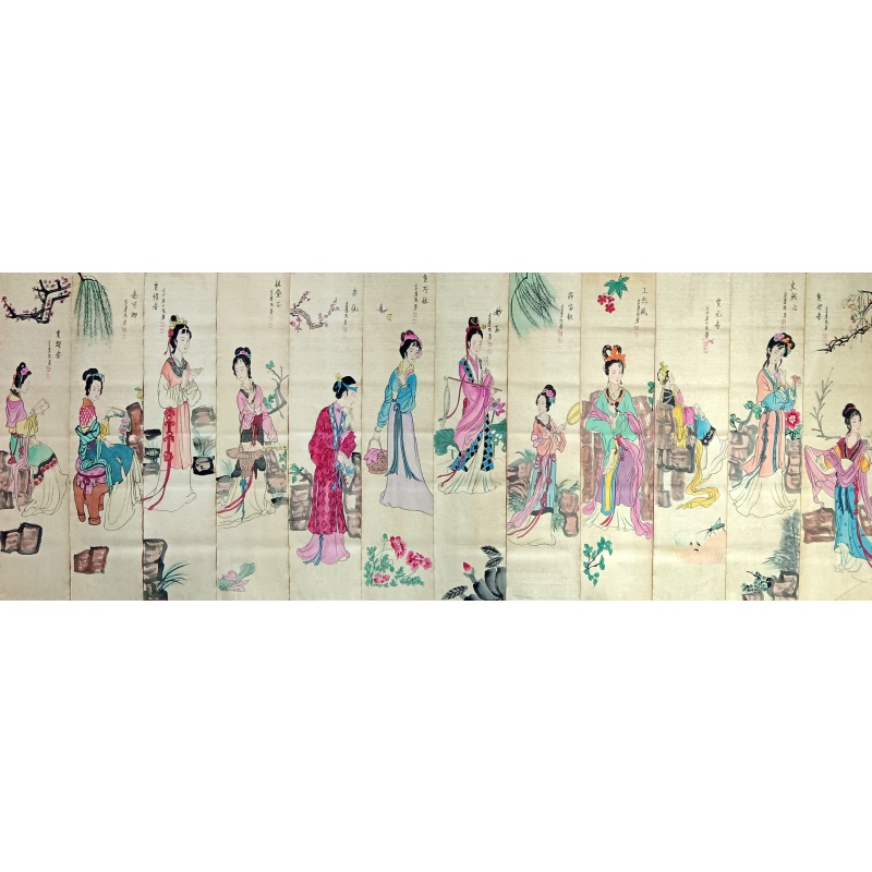 金陵十二钗十二条屏5726