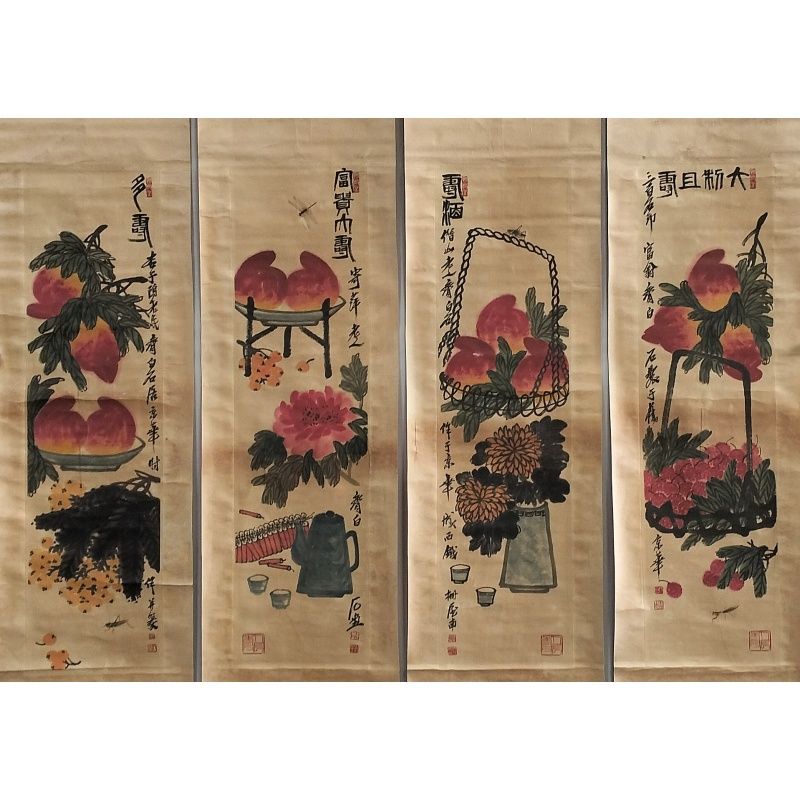 春桃四条屏822906