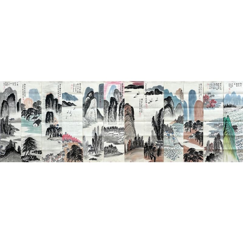 山水十二条屏59841
