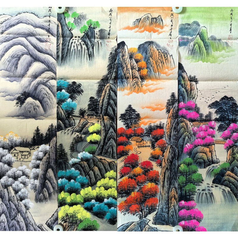 山水图四条屏AE0202