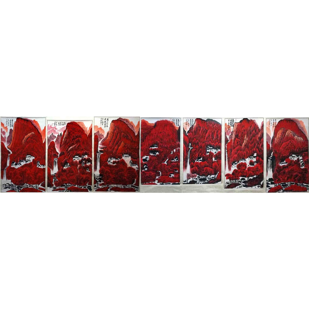 万山红遍七条屏7042