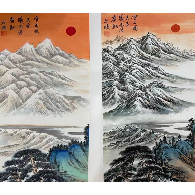 雪山曦光图AC0207