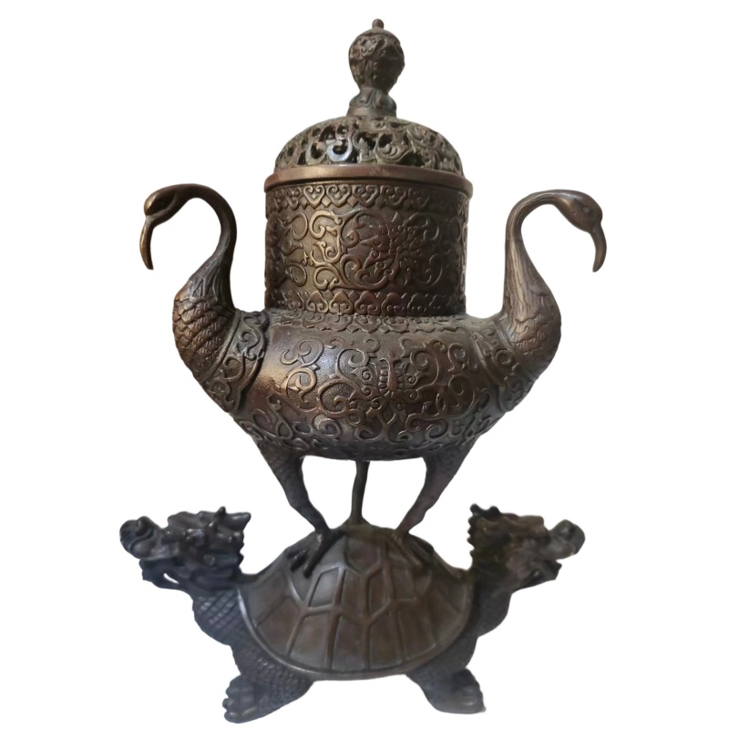 龟鹤延年铜熏炉AC0219
