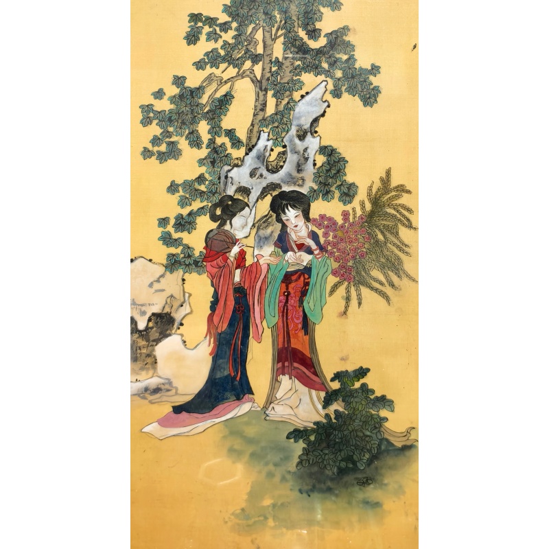 纯手工丝娟国画藏品仕女图AF0101