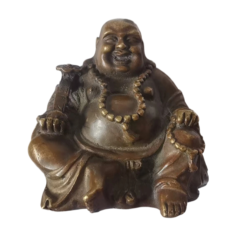 明代铜鎏金如意弥勒佛AC0295