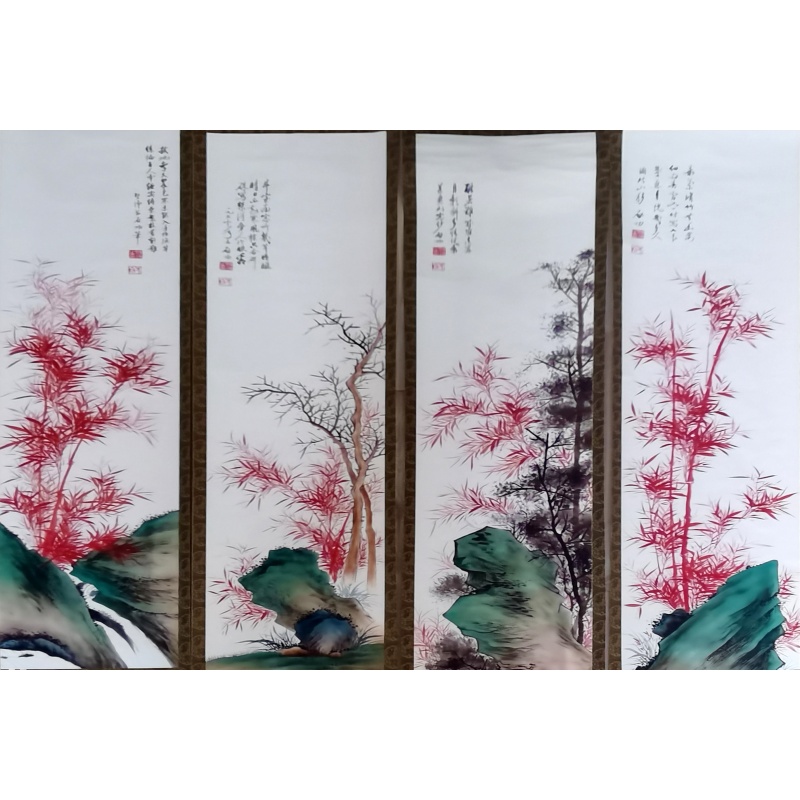 红竹四条屏AE0281