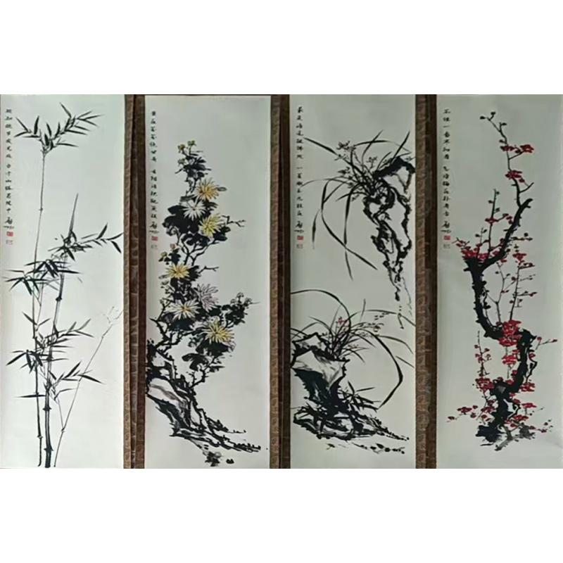 梅兰菊竹四条屏AE0285