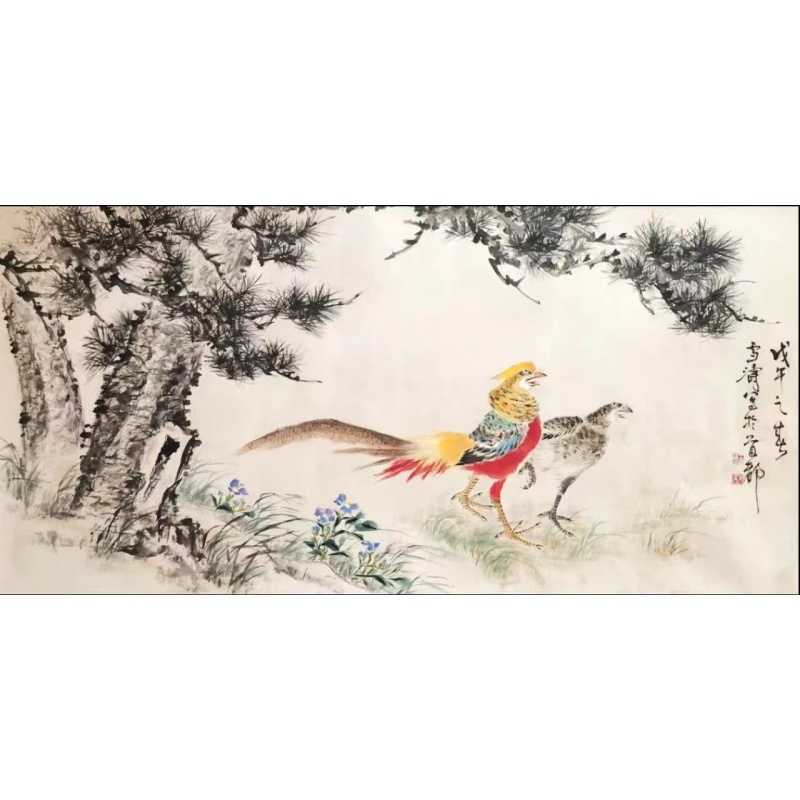 松枝锦金图AB0913