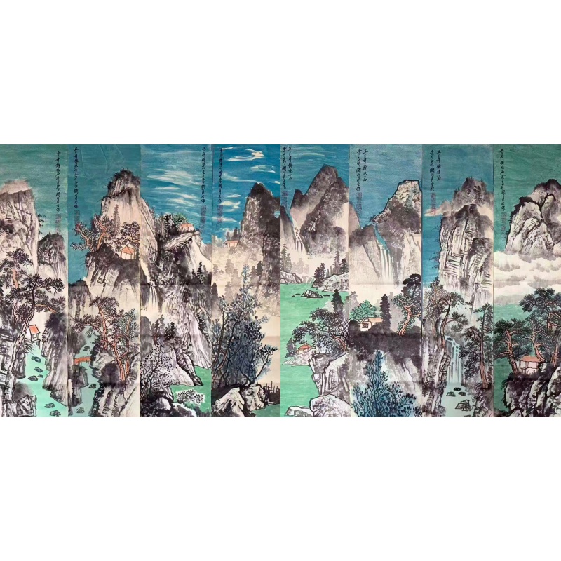 山水八条屏AH0261
