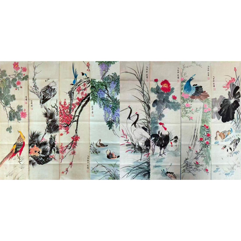  百卉禽趣八条屏AH0255