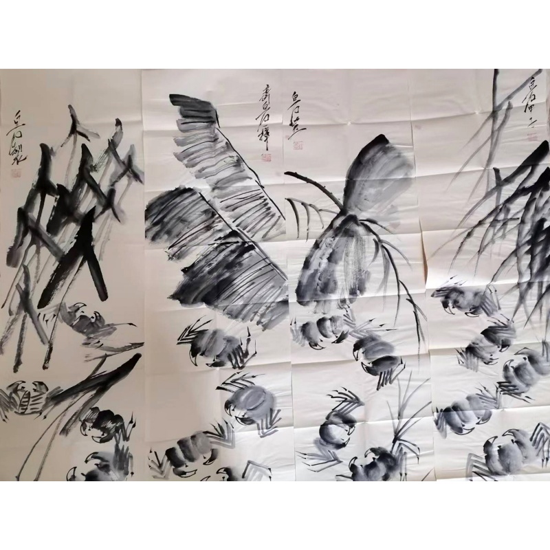 齐白石&mdash;螃蟹四条屏 AA0379