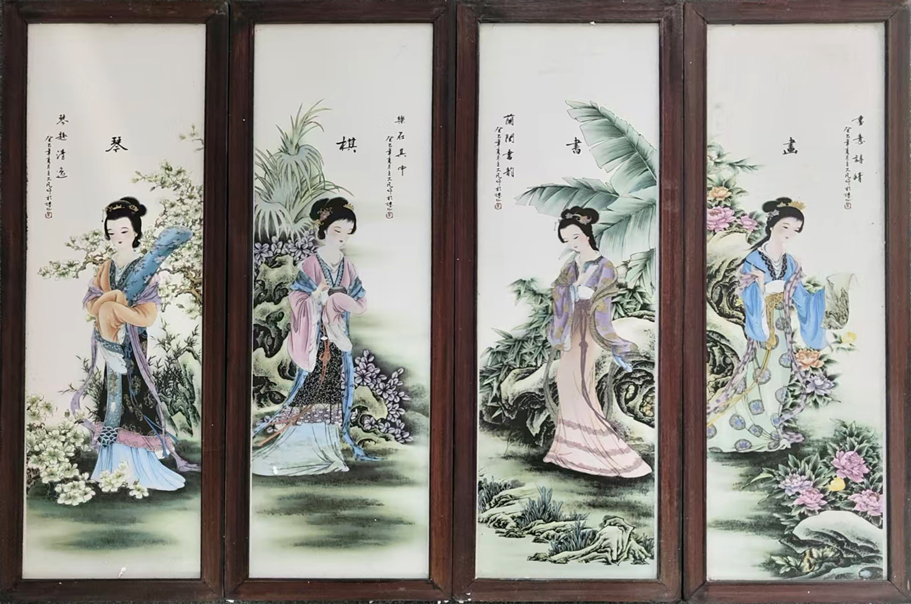 《琴棋书画》四大美女四条屏AK0287