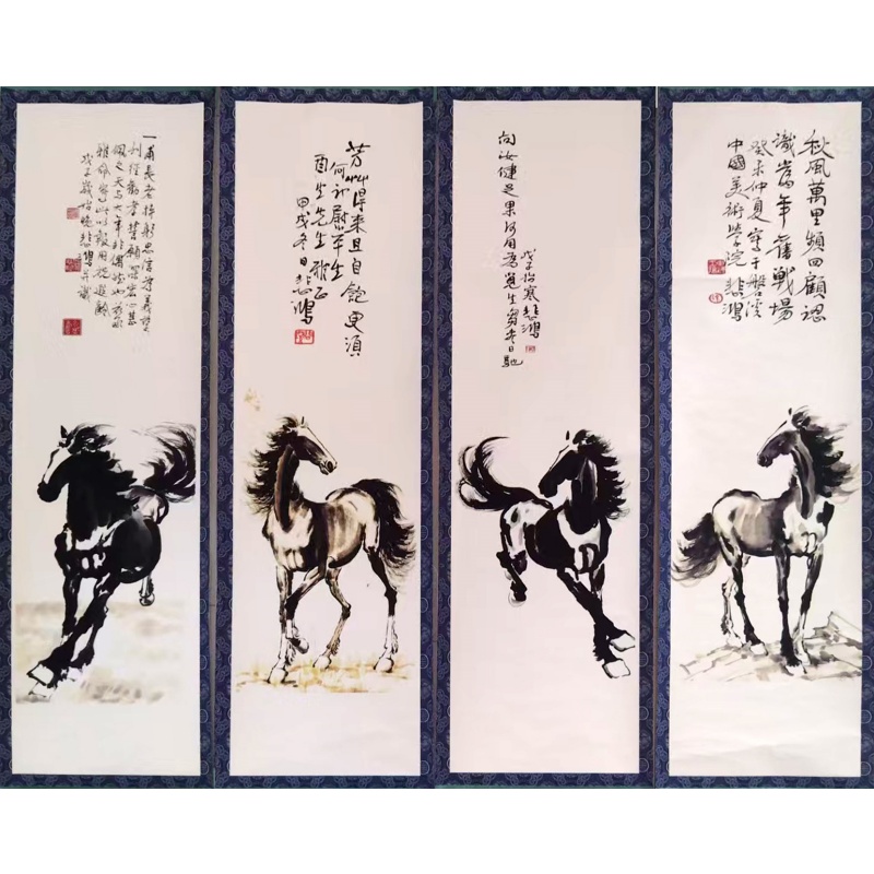 骏马四条屏AE0385