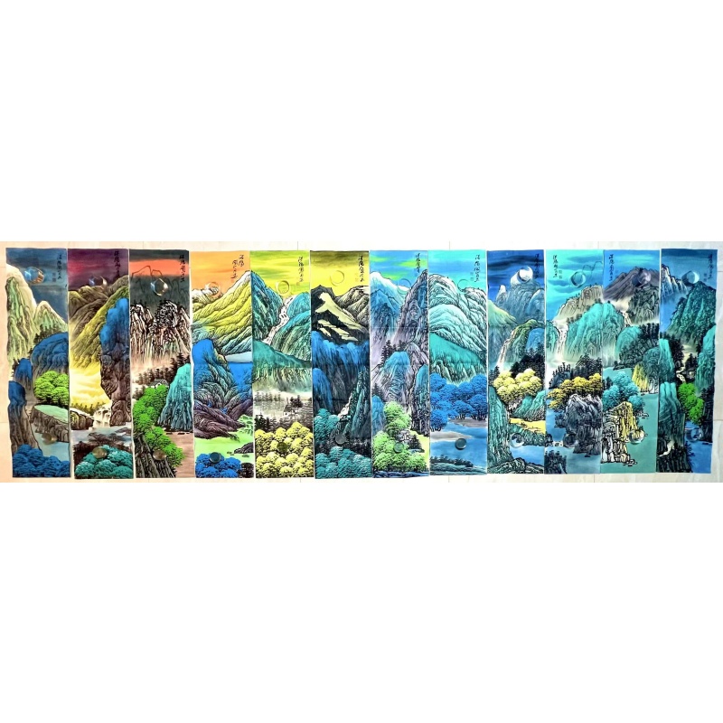 关山月十二条屏AB0843