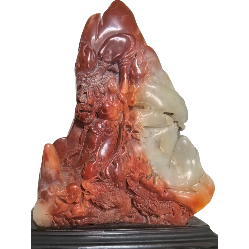 寿山石降龙罗汉摆件AH0323