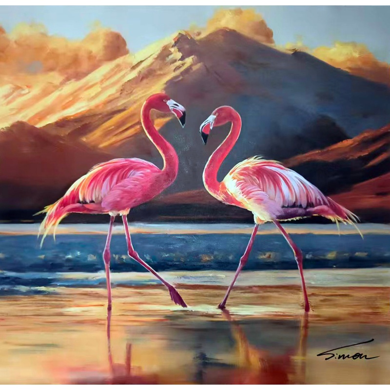 油画火烈鸟AH0334