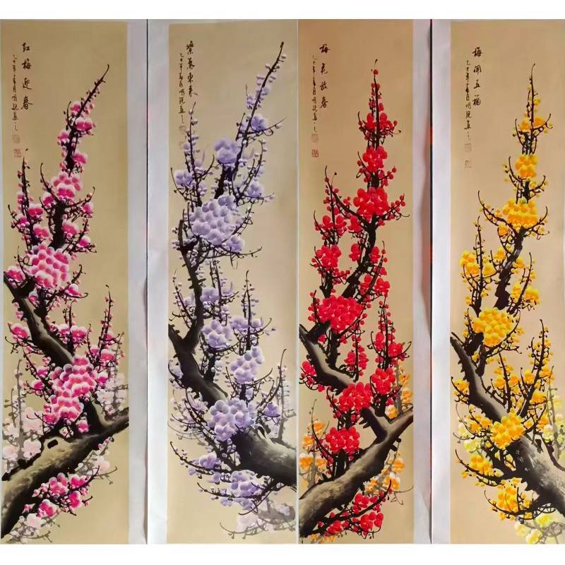 梅花四条屏AE0442